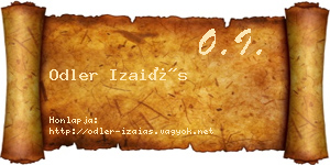 Odler Izaiás névjegykártya